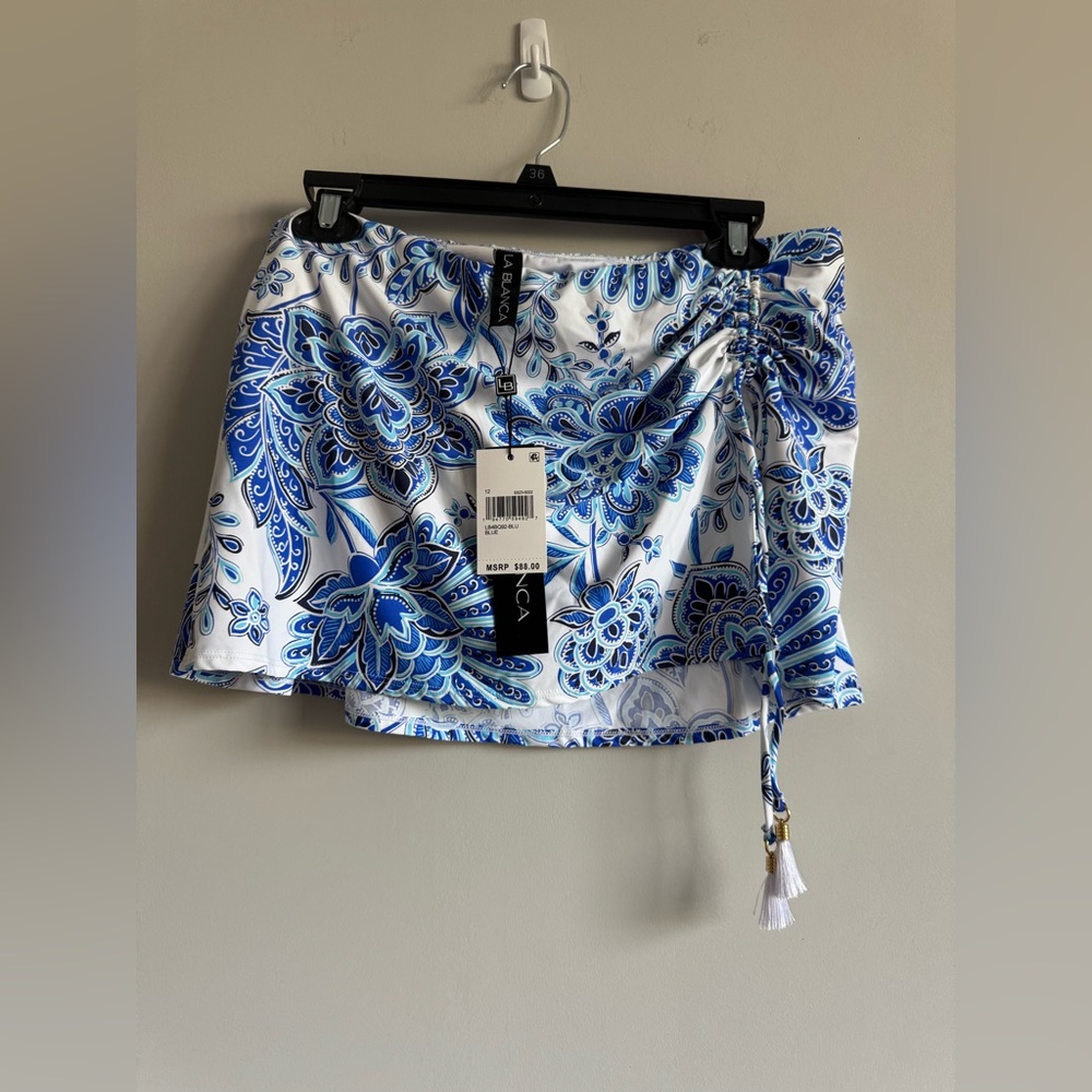 NWT La Blanca Beyond The Pacific Adjustable Tunnel Skirted Bottom Swim Skirt - Picture 4 of 8